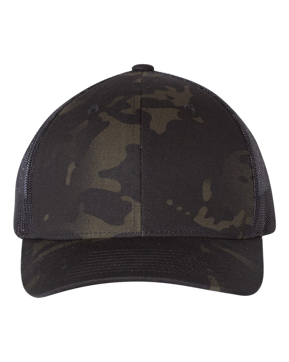 YP Classics Retro Trucker Cap - 6606 Multicam Black- Black