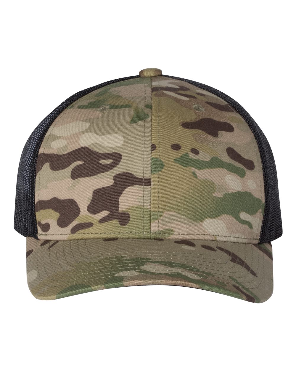 YP Classics Retro Trucker Cap - 6606 Multicam Green- Black