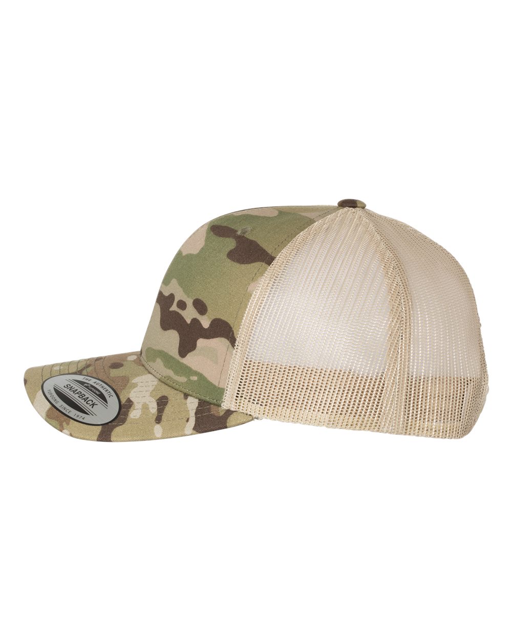 YP Classics Retro Trucker Cap - 6606 Multicam Green- Khaki