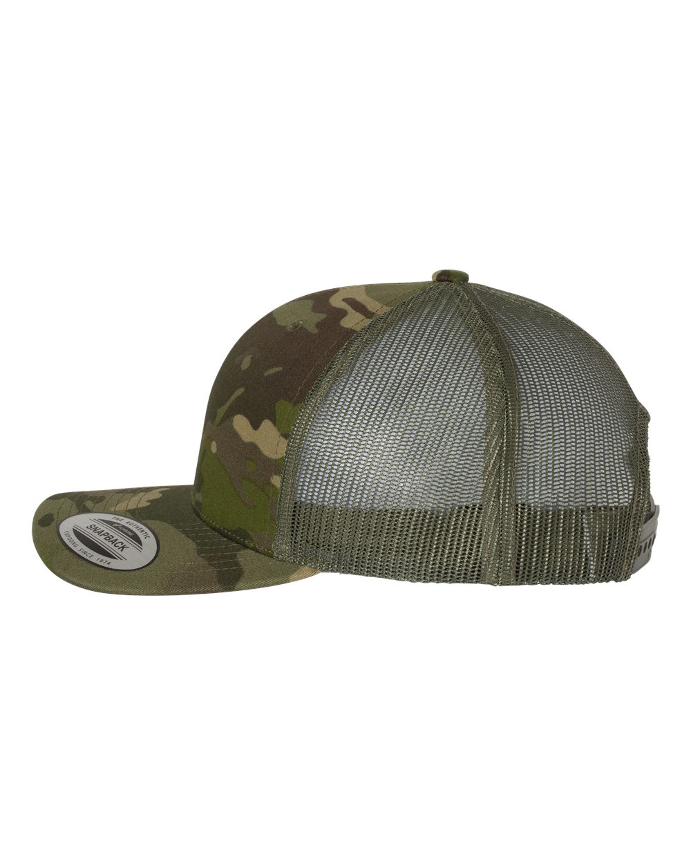YP Classics Retro Trucker Cap - 6606 Multicam Tropic- Green