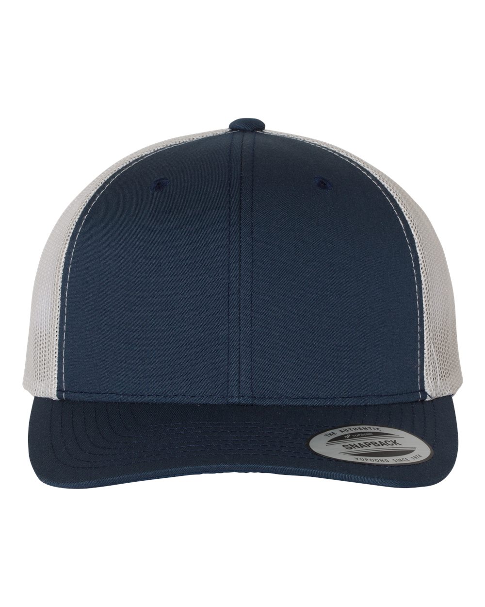 YP Classics Retro Trucker Cap - 6606 Navy- Silver