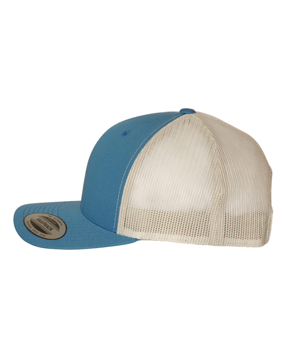 YP Classics Retro Trucker Cap - 6606 Steel Blue- Silver
