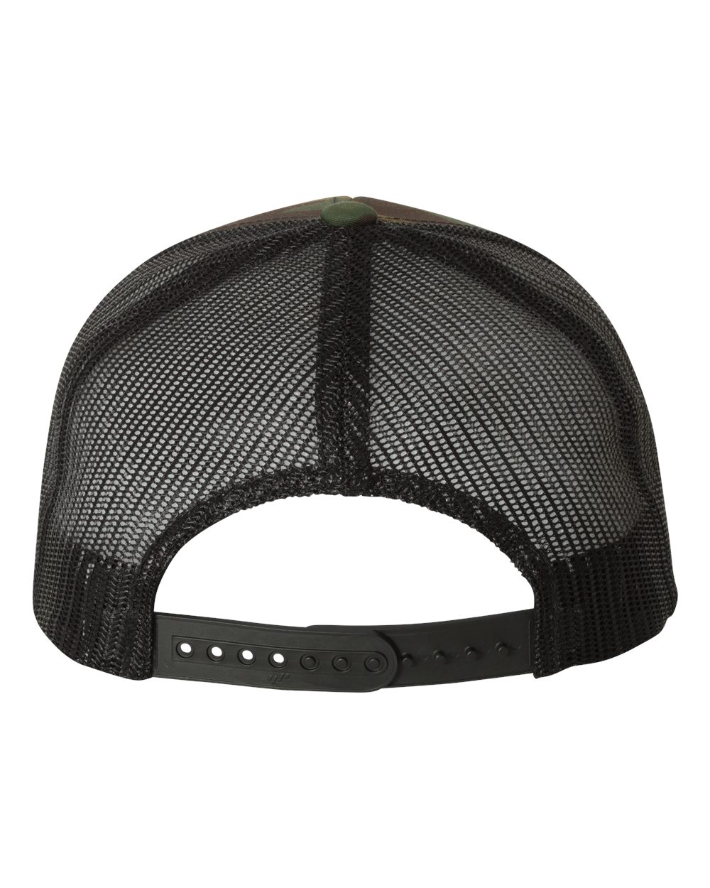 YP Classics Retro Trucker Cap - 6606 Green Camo- Black