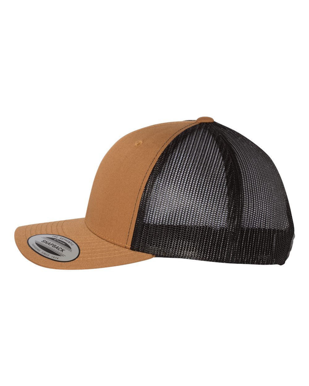 YP Classics Retro Trucker Cap - 6606 Caramel- Black