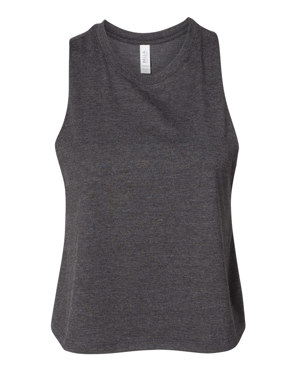 BELLA + CANVAS Women's Racerback Crop Tank - 6682 Dark Grey Heather