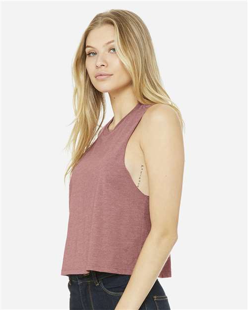 BELLA + CANVAS Women's Racerback Crop Tank - 6682 Heather Mauve