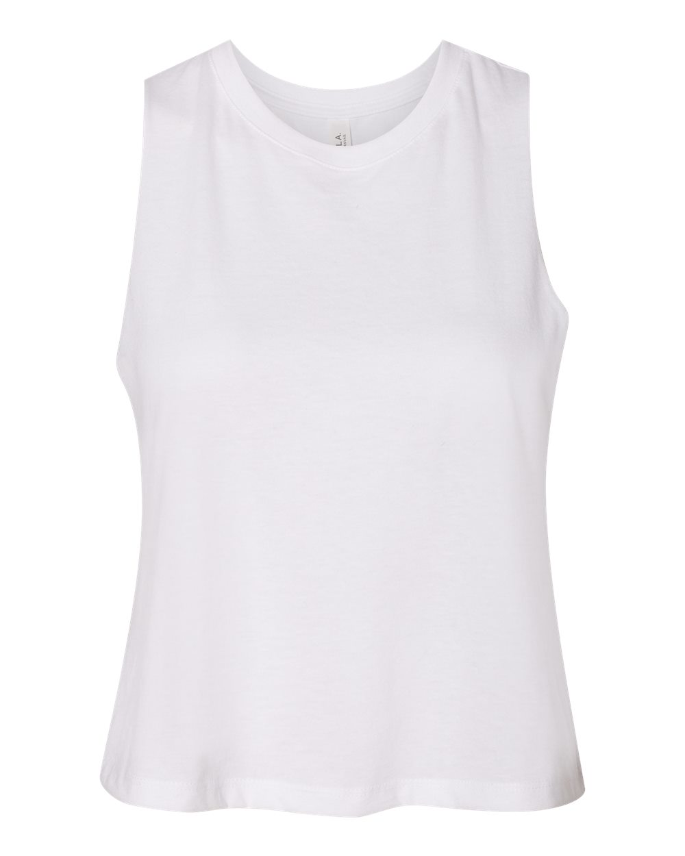 BELLA + CANVAS Women's Racerback Crop Tank - 6682 Solid White Blend