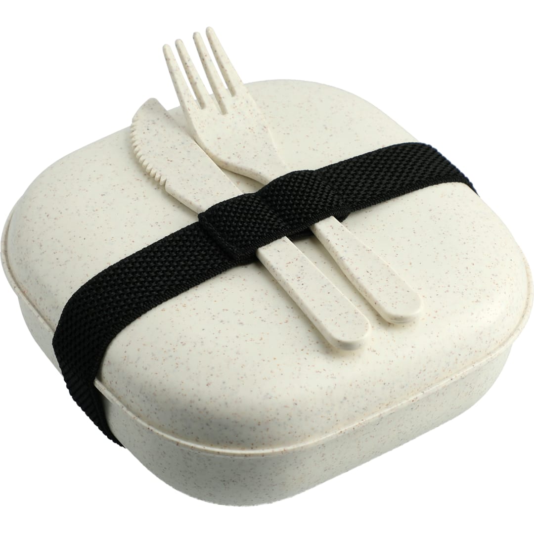 Wheat Straw Food Storage with Utensils - SM-2226 Tan