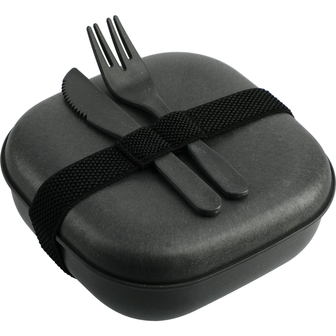 Wheat Straw Food Storage with Utensils - SM-2226 Black