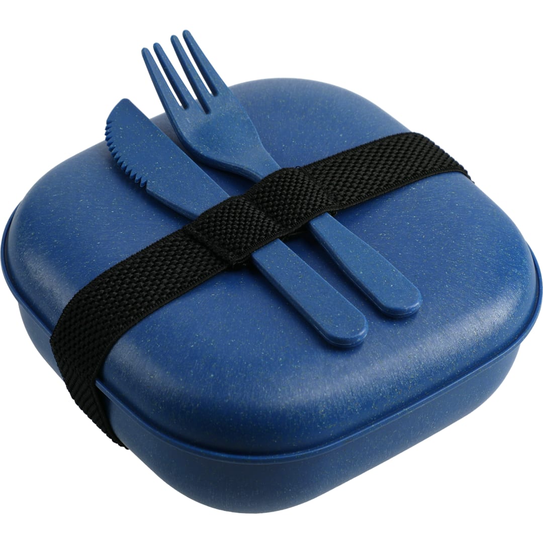Wheat Straw Food Storage with Utensils - SM-2226 Blue