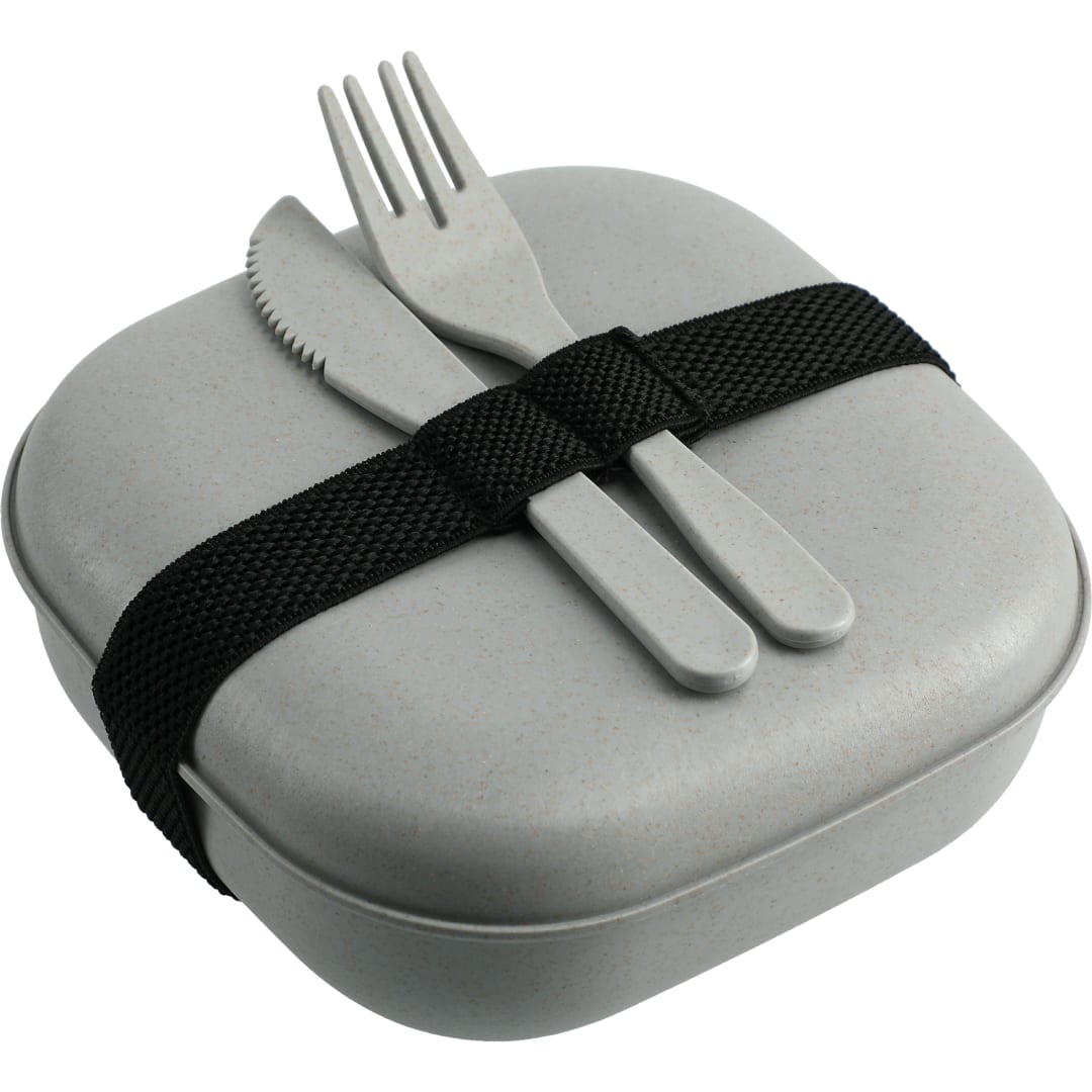 Wheat Straw Food Storage with Utensils - SM-2226 Gray