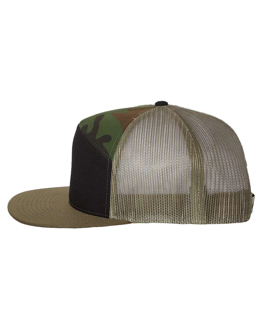 Richardson Seven-Panel Trucker Cap - 168 - 168CD Black- Camo- Loden