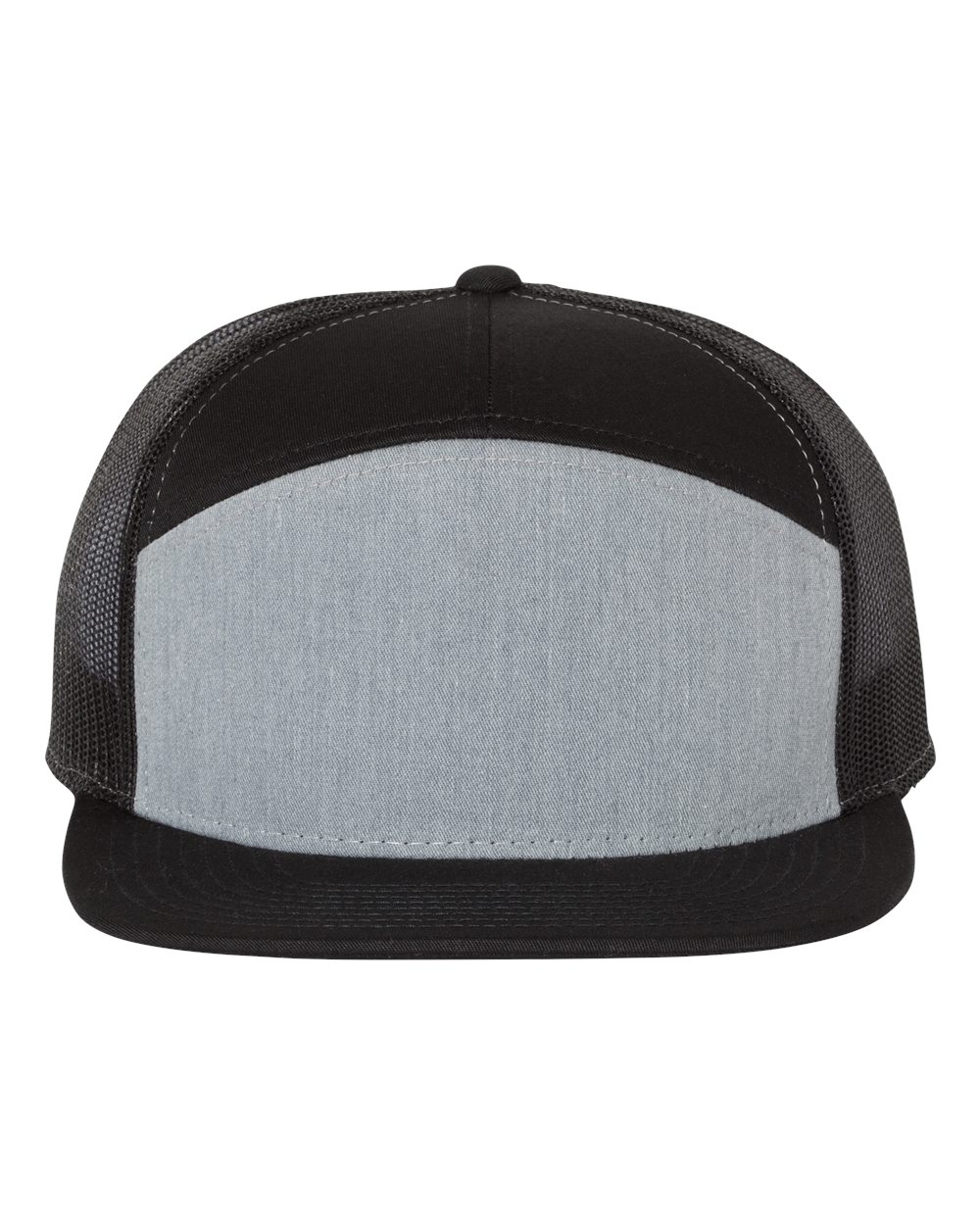 Richardson Seven-Panel Trucker Cap - 168 - 168CD Heather Grey- Black