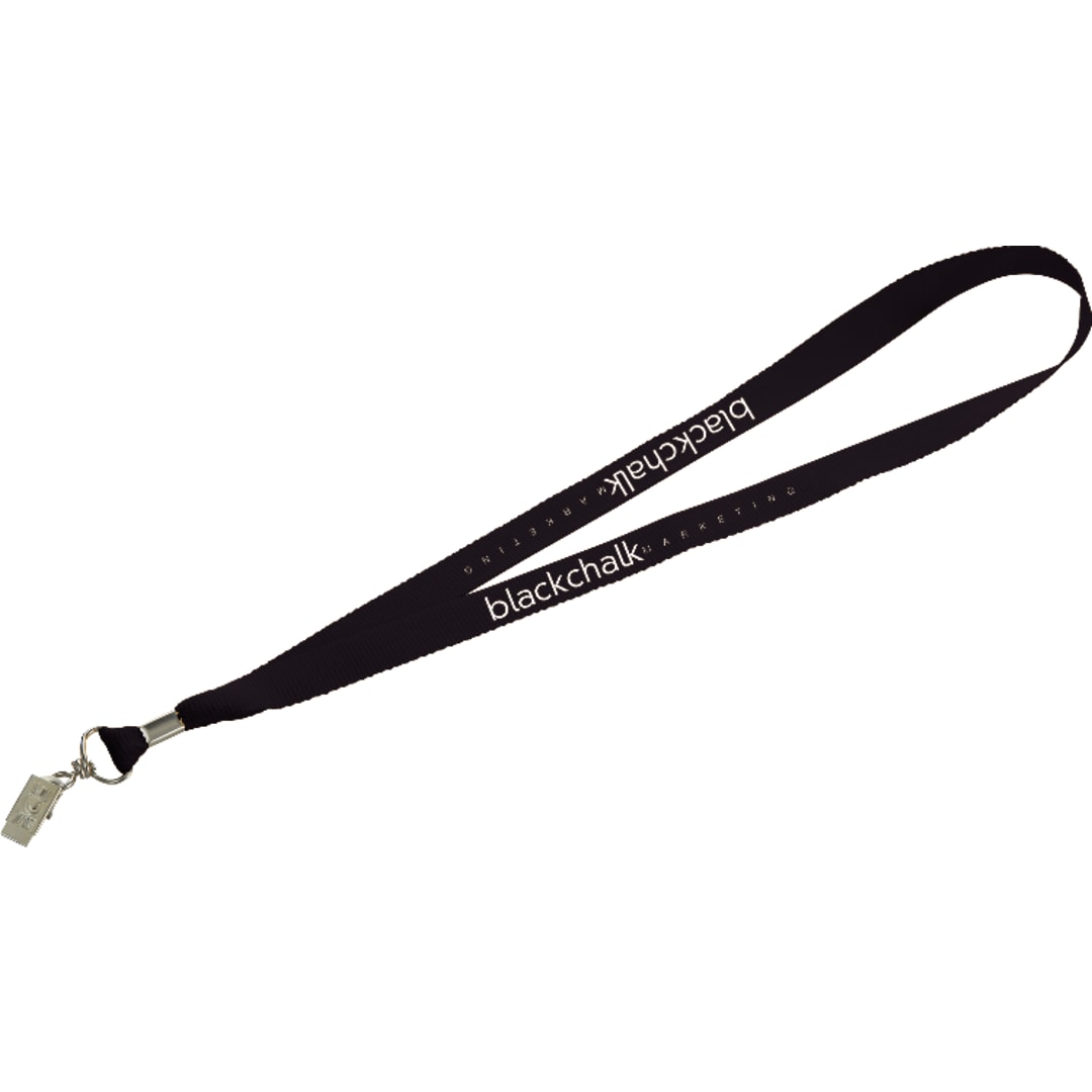 Lanyard with Bulldog Clip - SM-2428 Black