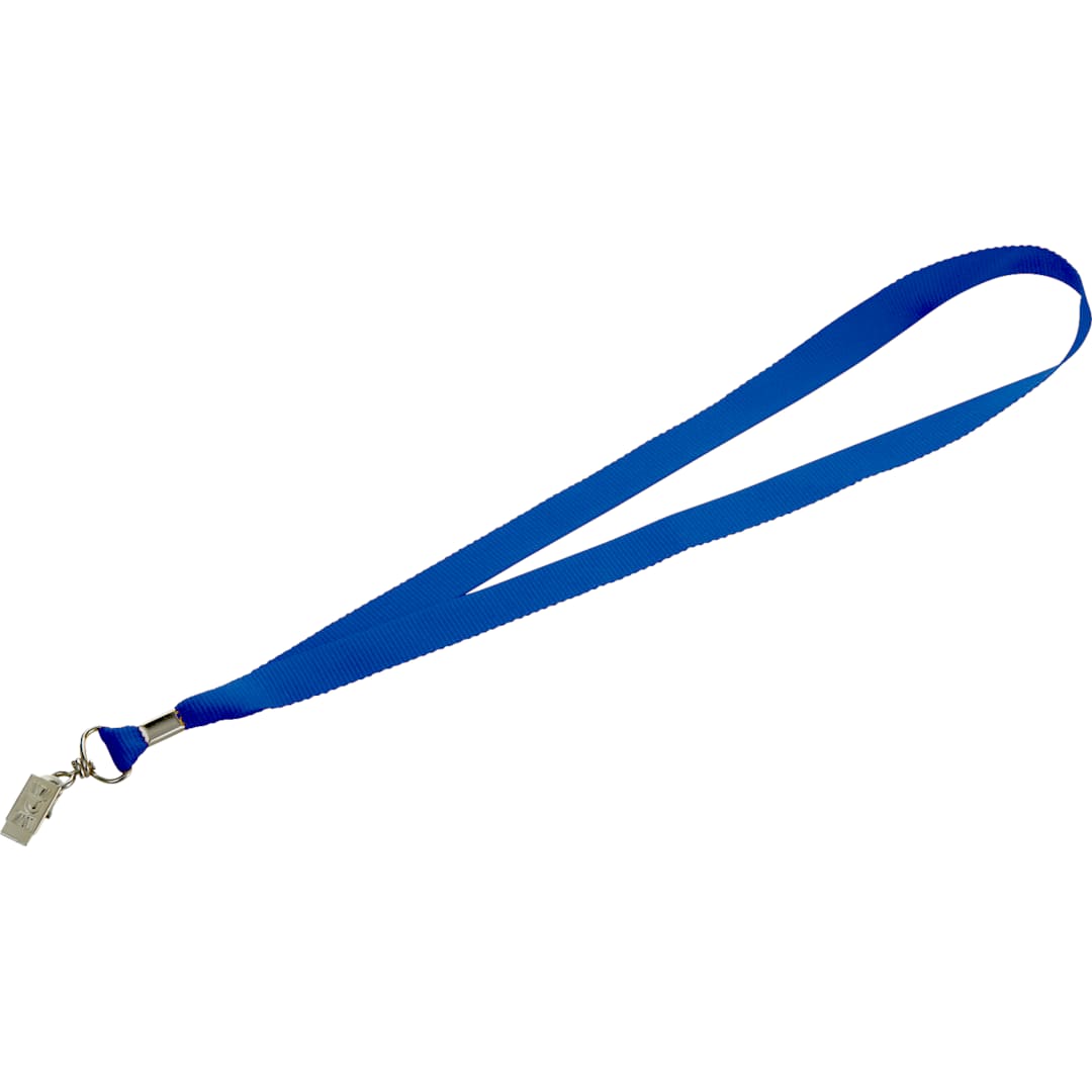 Lanyard with Bulldog Clip - SM-2428 Blue