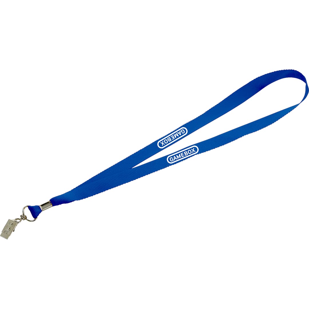 Lanyard with Bulldog Clip - SM-2428 Blue