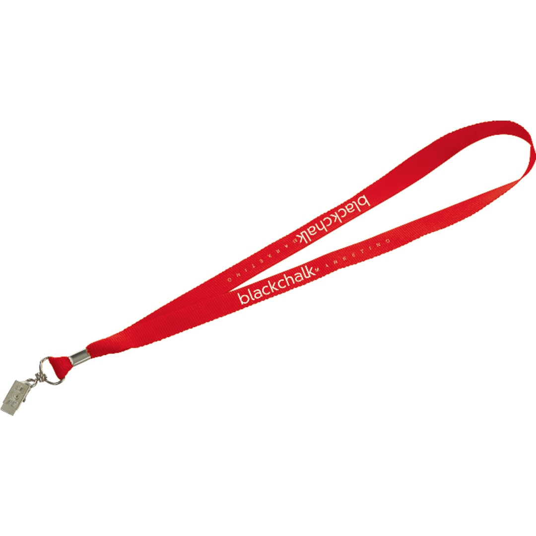 Lanyard with Bulldog Clip - SM-2428 Red