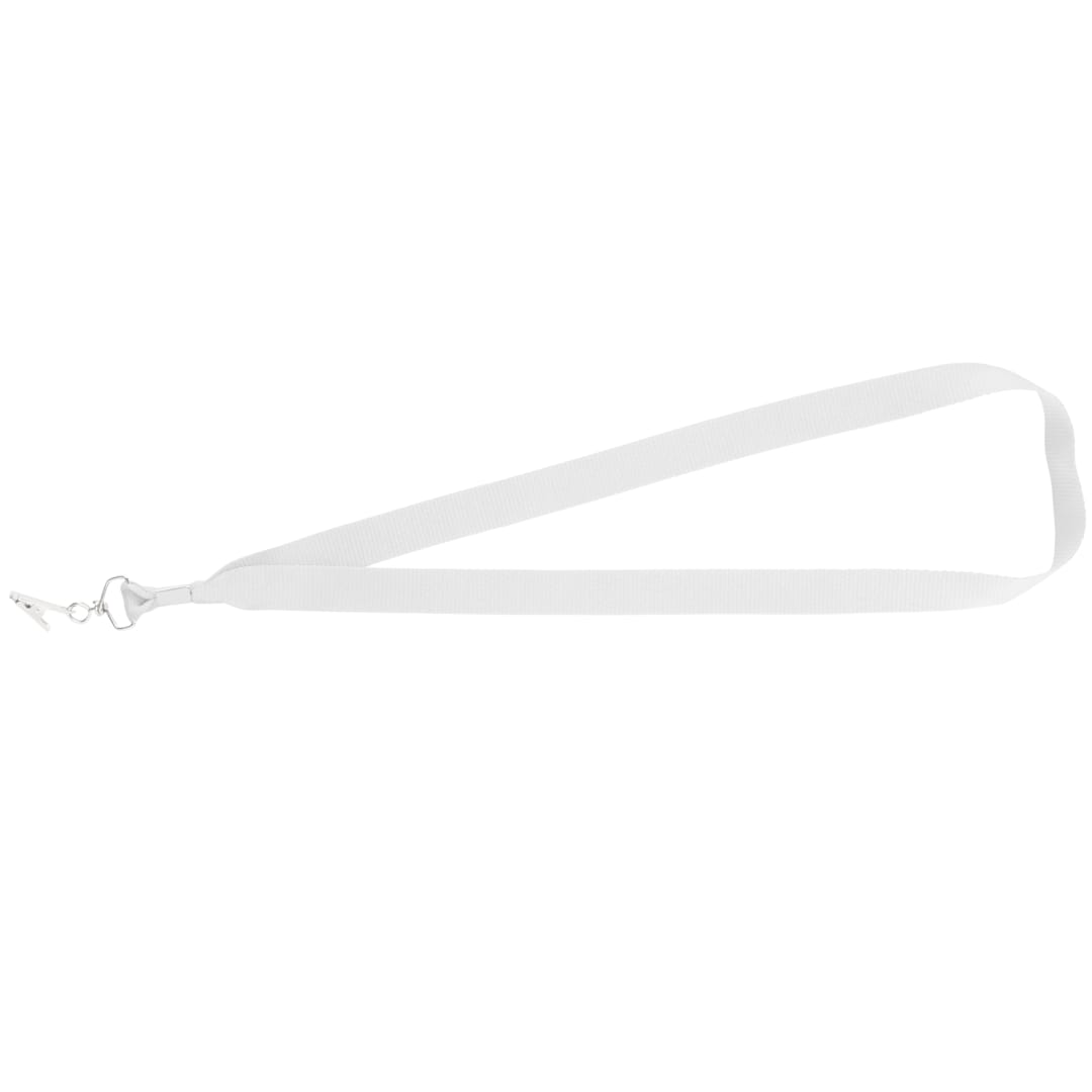 Lanyard with Bulldog Clip - SM-2428 White