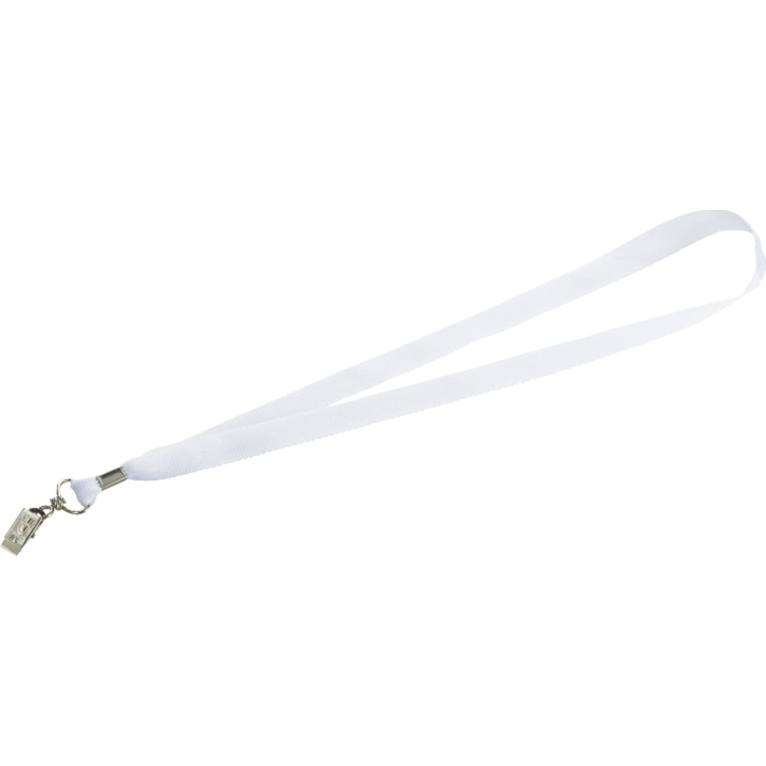 Lanyard with Bulldog Clip - SM-2428 White