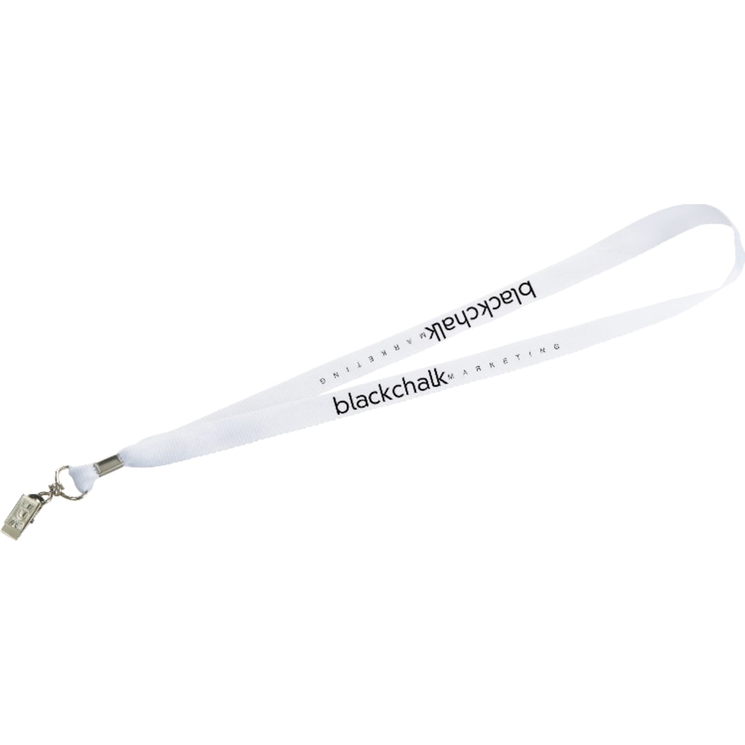 Lanyard with Bulldog Clip - SM-2428 White