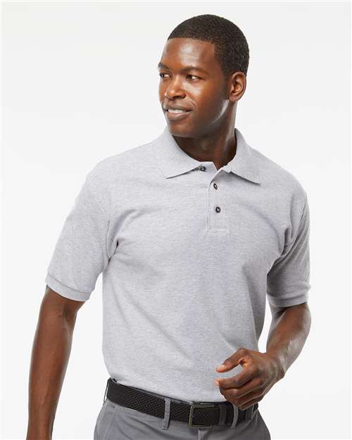 M&O Ring-Spun Piqué Polo - 7002 - 7002M Athletic Grey