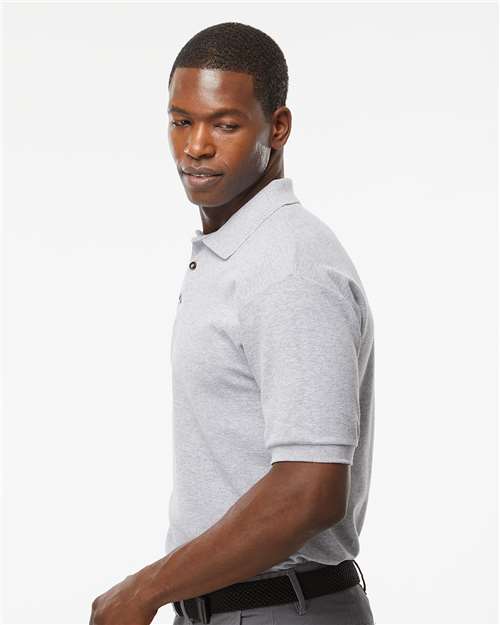 M&O Ring-Spun Piqué Polo - 7002 - 7002M Athletic Grey
