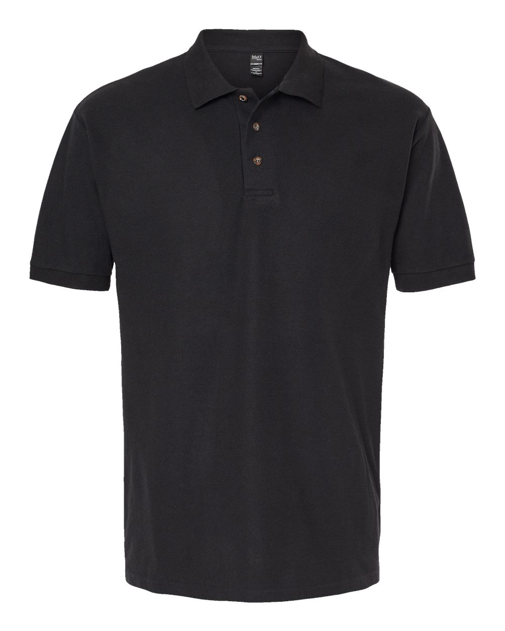 M&O Ring-Spun Piqué Polo - 7002 - 7002M Black