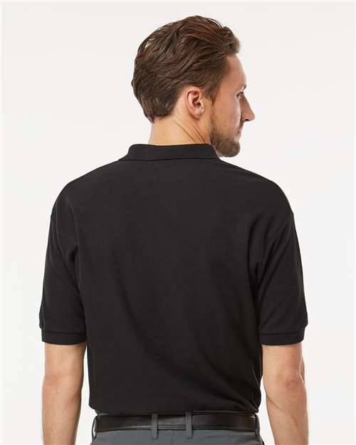 M&O Ring-Spun Piqué Polo - 7002 - 7002M Black