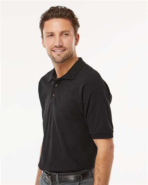 M&O Ring-Spun Piqué Polo - 7002 - 7002M Black