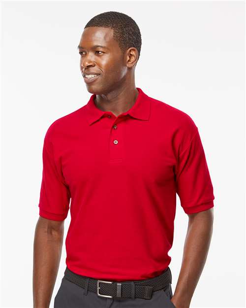 M&O Ring-Spun Piqué Polo - 7002 - 7002M Bright Red