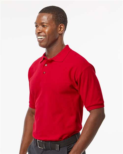 M&O Ring-Spun Piqué Polo - 7002 - 7002M Bright Red