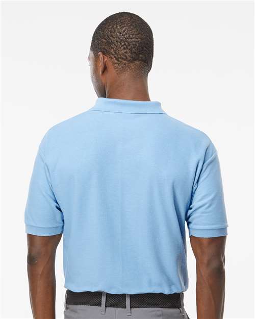 M&O Ring-Spun Piqué Polo - 7002 - 7002M Light Blue