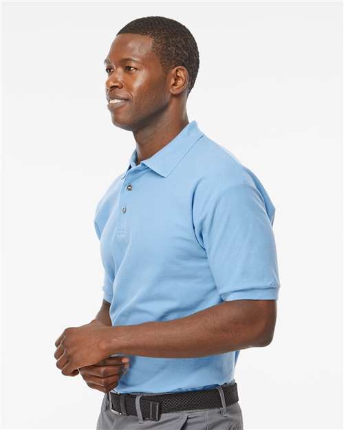 M&O Ring-Spun Piqué Polo - 7002 - 7002M Light Blue