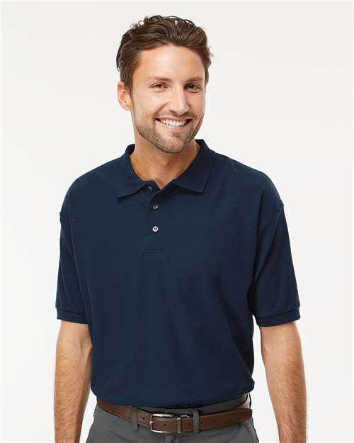 M&O Ring-Spun Piqué Polo - 7002 - 7002M Navy