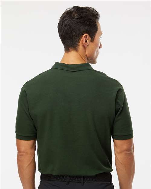 M&O Ring-Spun Piqué Polo - 7002 - 7002M New Forest Green
