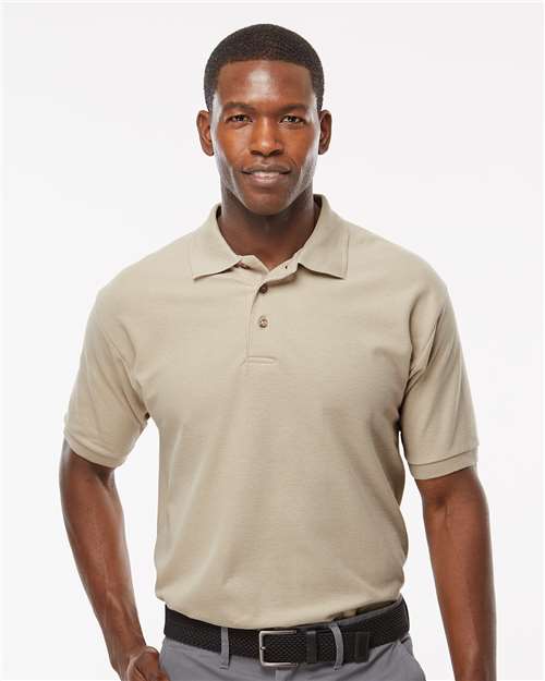 M&O Ring-Spun Piqué Polo - 7002 - 7002M Sand
