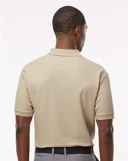 M&O Ring-Spun Piqué Polo - 7002 - 7002M Sand