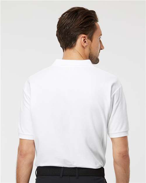 M&O Ring-Spun Piqué Polo - 7002 - 7002M White