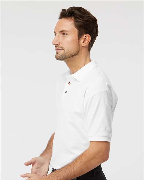 M&O Ring-Spun Piqué Polo - 7002 - 7002M White
