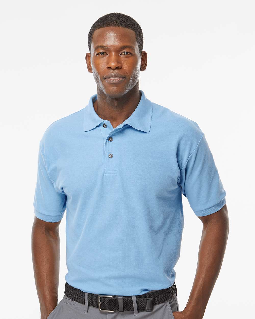 M&O Ring-Spun Piqué Polo - 7002 - 7002M Light Blue
