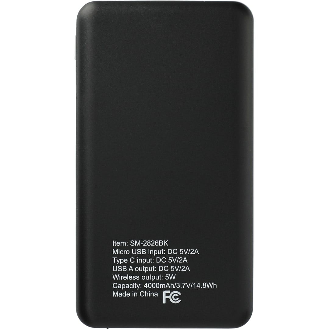 Axial 4000 mAh Wireless Power Bank - SM-2826 Black