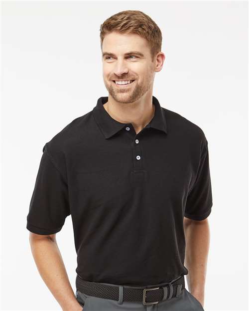 M&O Soft Touch Polo - 7006 - 7006M Fine Black