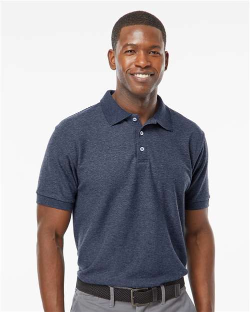 M&O Soft Touch Polo - 7006 - 7006M Heather Navy