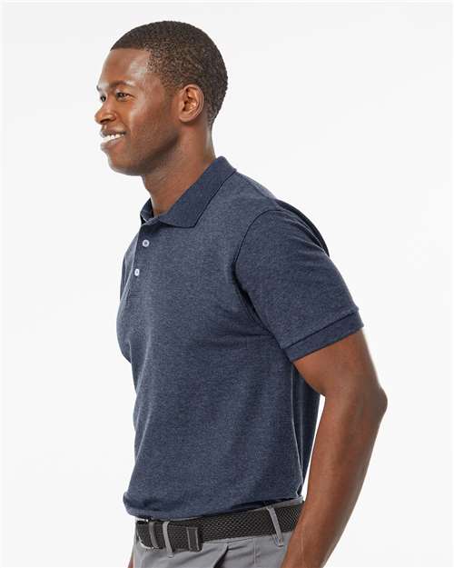 M&O Soft Touch Polo - 7006 - 7006M Heather Navy