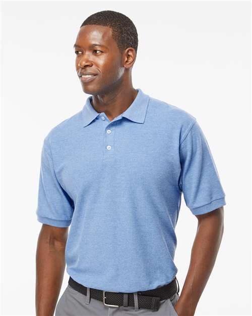 M&O Soft Touch Polo - 7006 - 7006M Light Blue Heather