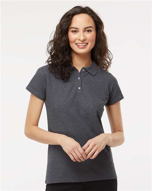 M&O Women's Soft Touch Polo - 7007 - 7007M Dark Heather