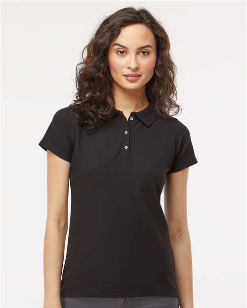 M&O Women's Soft Touch Polo - 7007 - 7007M Fine Black