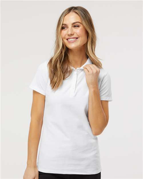 M&O Women's Soft Touch Polo - 7007 - 7007M Fine White