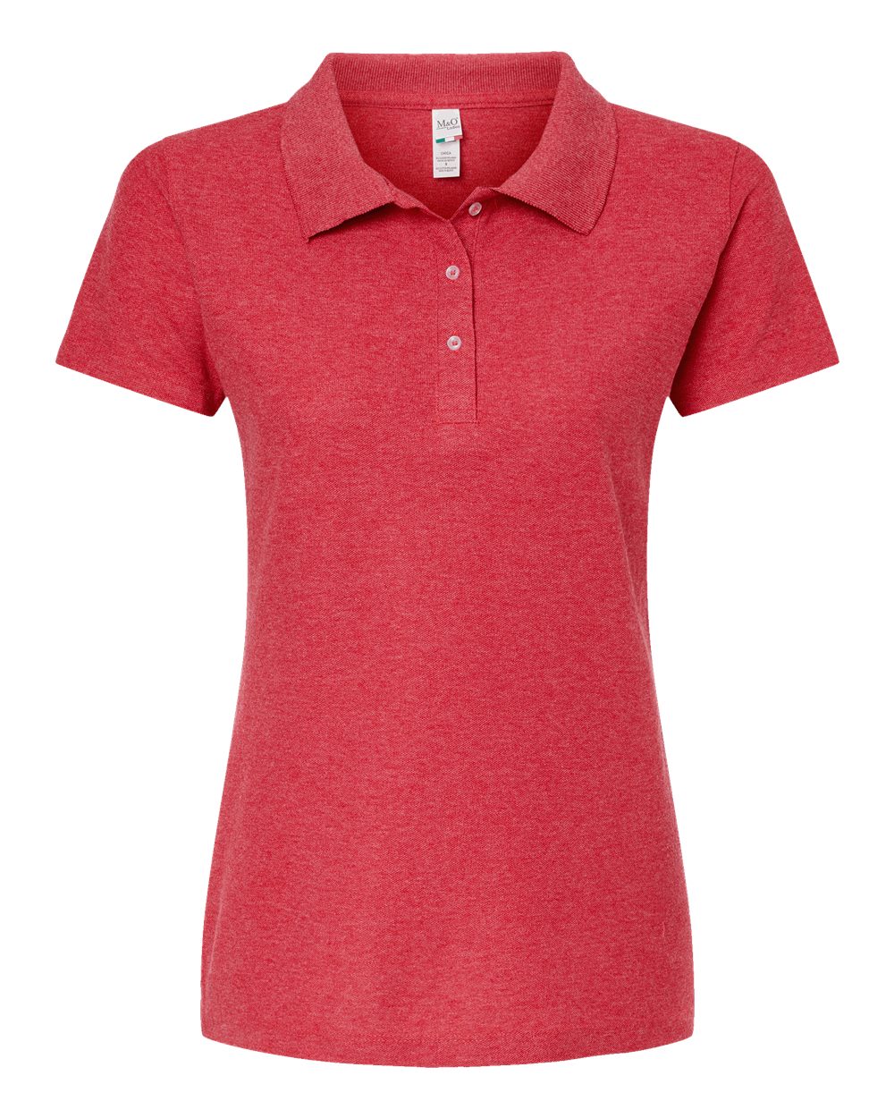 M&O Women's Soft Touch Polo - 7007 - 7007M Heather Red