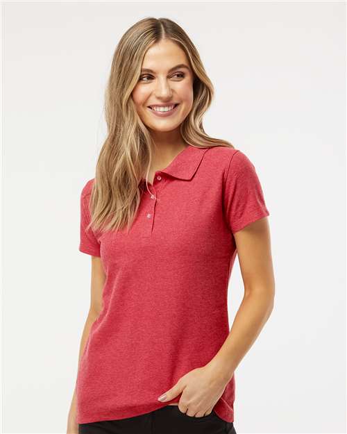 M&O Women's Soft Touch Polo - 7007 - 7007M Heather Red